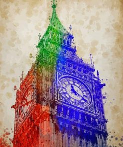 Abstract Big Ben Paint By Number