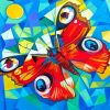 Abstract Cubist Butterfly Paint By Numbers