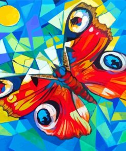 Abstract Cubist Butterfly Paint By Numbers