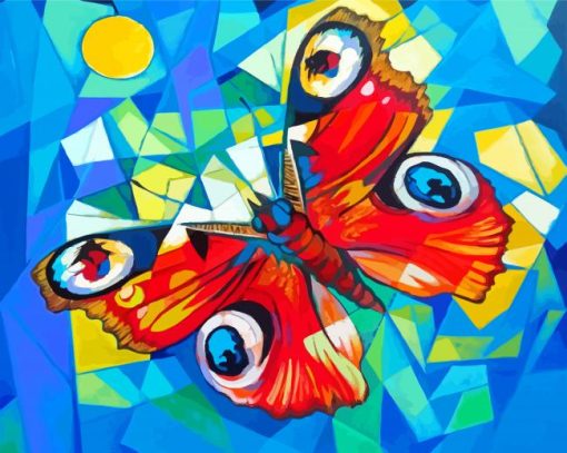 Abstract Cubist Butterfly Paint By Numbers