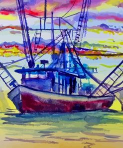 Abstract Shrimp Boat Paint By Number