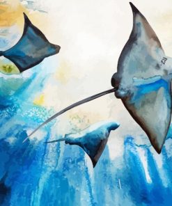 Abstract Stingrays Paint By Number