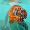 Abstract Tiger In The Water Paint By Number