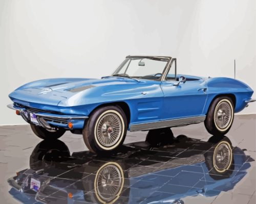 Blue 1963 Corvette Paint By Number