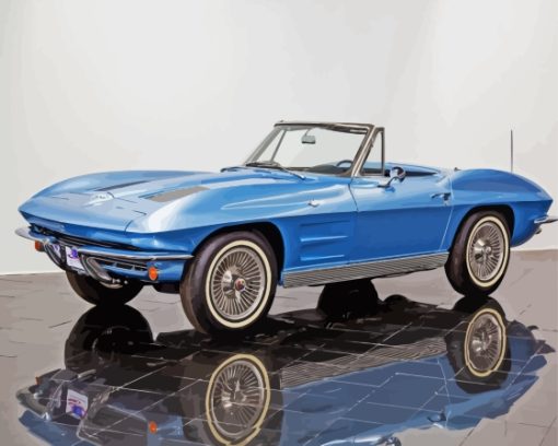Blue 1963 Corvette Paint By Number