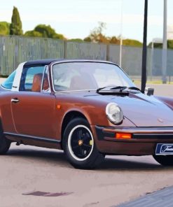 Brown Porsche Targa Paint By Number