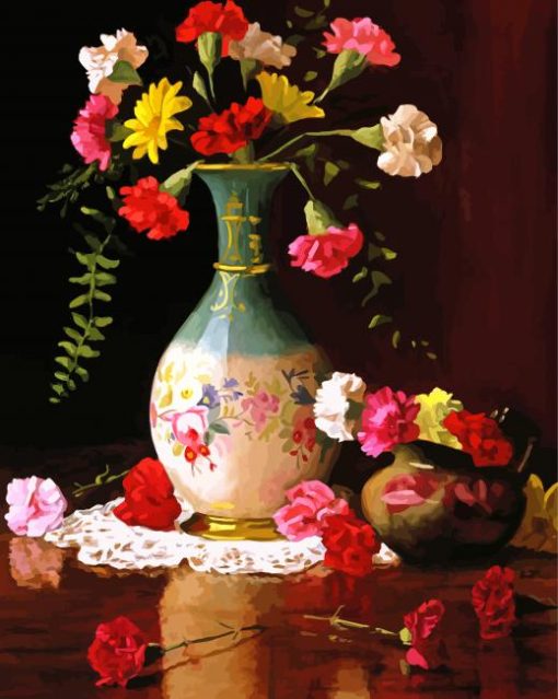 Carnations Vase Paint By Number