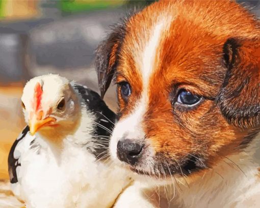 Chicken And Puppy Paint By Number