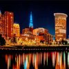 Cleveland Skyline Night Paint By Number