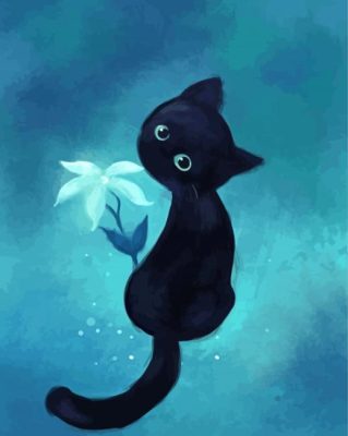 Cute Black Kitten Paint By Number