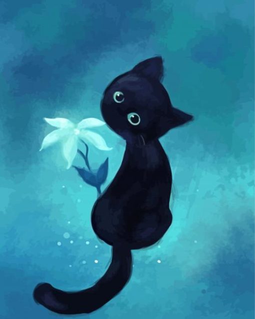 Cute Black Kitten Paint By Number