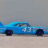 Cyan Old Racing Car Paint By Number