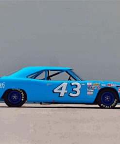 Cyan Old Racing Car Paint By Number