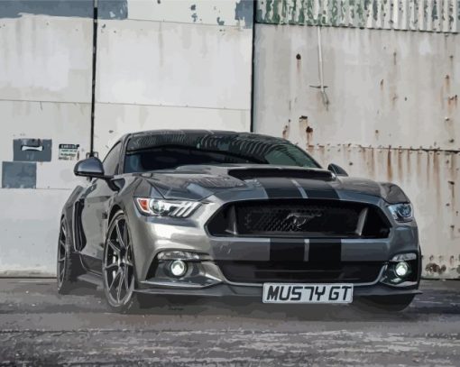 Grey Shelby Mustang Paint By Numbers