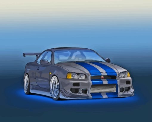 Nissan R34 Car Paint By Number