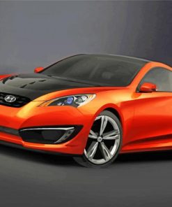 Orange Hyundai Genesis Paint By Number