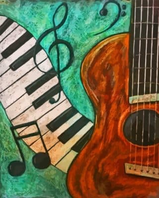 Piano And Guitar Music Paint By Number