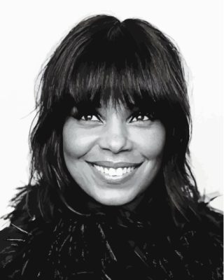 Sanaa Lathan In Black And White Paint By Number