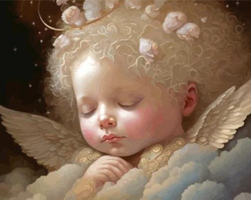 Sleepy Angel Baby Paint By Numbers