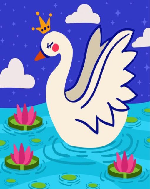 Swan With Crown Paint By Numbers