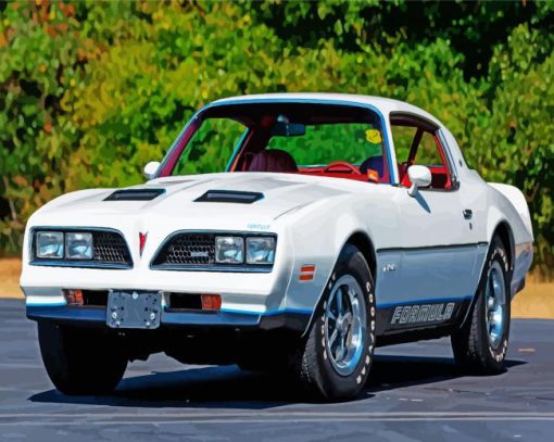 White 1977 Firebird Paint By Number