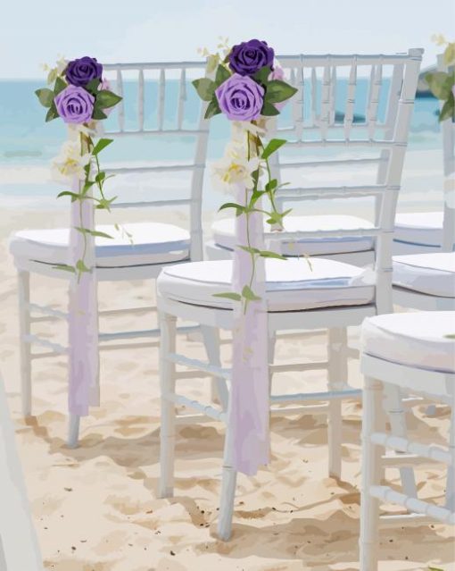 White Chairs Flowers Paint By Number