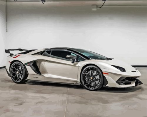 White Lamborghini Paint By Number