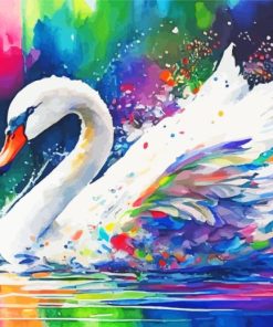 White Swan Bird Paint By Number