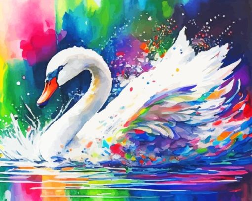 White Swan Bird Paint By Number