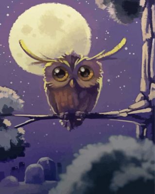 Baby Owl Moon Paint By Number