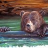 Bear In Water Art Paint By Number