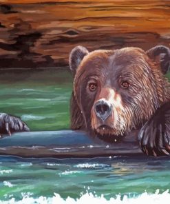 Bear In Water Art Paint By Number