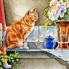 Cat And Flower Vase Paint By Number