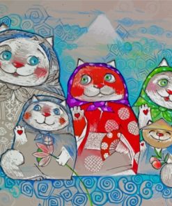 Cats With Scarf Paint By Number