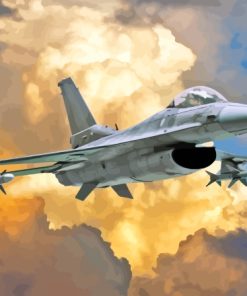 F16 Fighting Falcon Aircraft Paint By Number