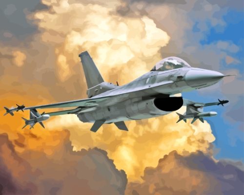 F16 Fighting Falcon Aircraft Paint By Number