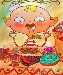 Flapjack Eating Sweets Paint By Numbers