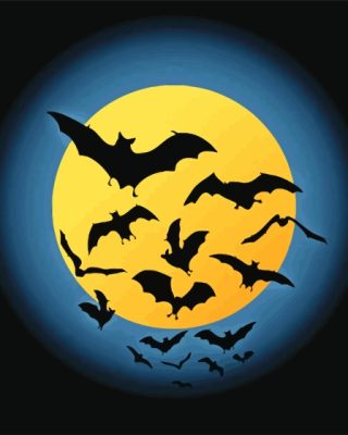 Full Moon Night Bats Paint By Number