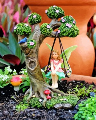 Garden Fairy Playing Paint By Number