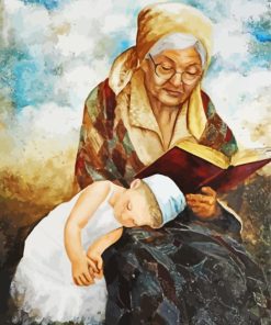 Grandma Reading A Story Paint By Numbers