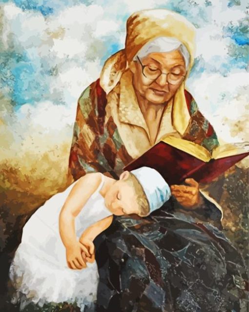 Grandma Reading A Story Paint By Numbers