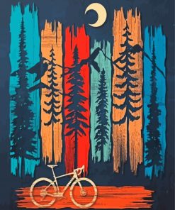 Gravel Biking Illustration Paint By Number