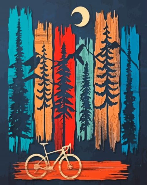 Gravel Biking Illustration Paint By Number