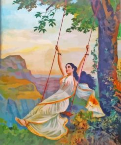 Indian Woman Swing Paint By Number