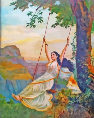 Indian Woman Swing Paint By Number