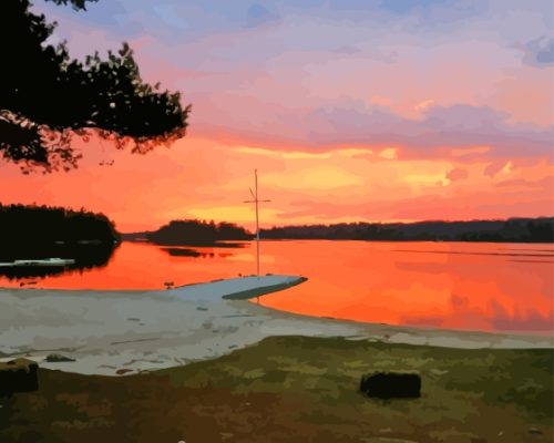 Lake Naomi Sunset Paint By Number