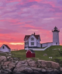 Nubble Lighthouse Paint By Number