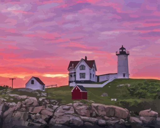 Nubble Lighthouse Paint By Number