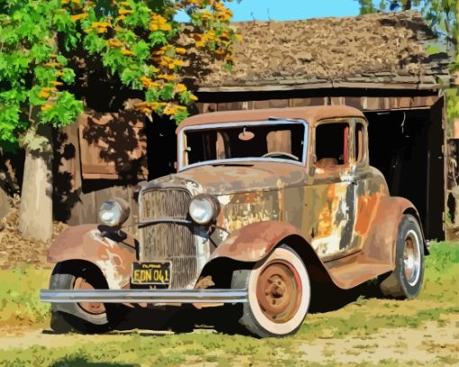 Old Rusty 1932 Ford Paint By Number