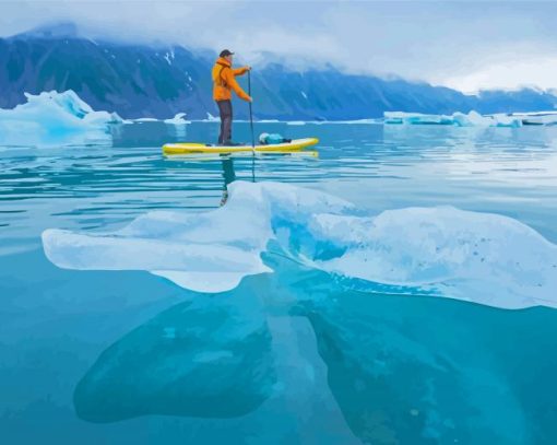 Paddleboarding In The Ice Paint By Number